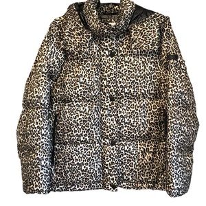 BCBGENERACION Midweight Puffer Leopard Print Jacket Size Medium